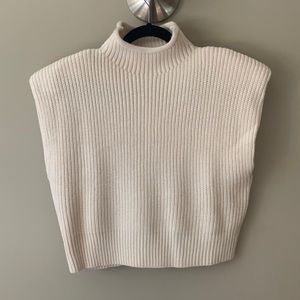 Zara shoulder pad top Ecru NWT SIZE S
